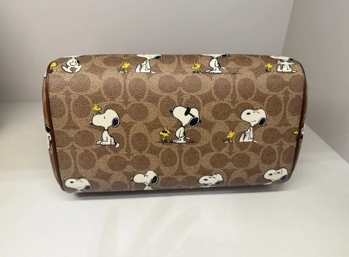 Coach X Peanuts Rowan Satchel Bag Signature Canvas