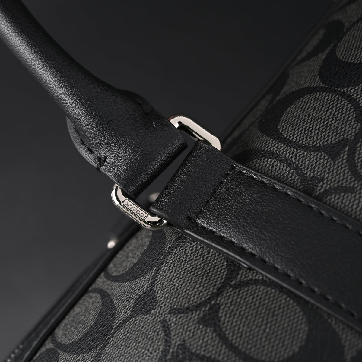 Coach Metropolitan Duffel Bag in Signature Black Canvas