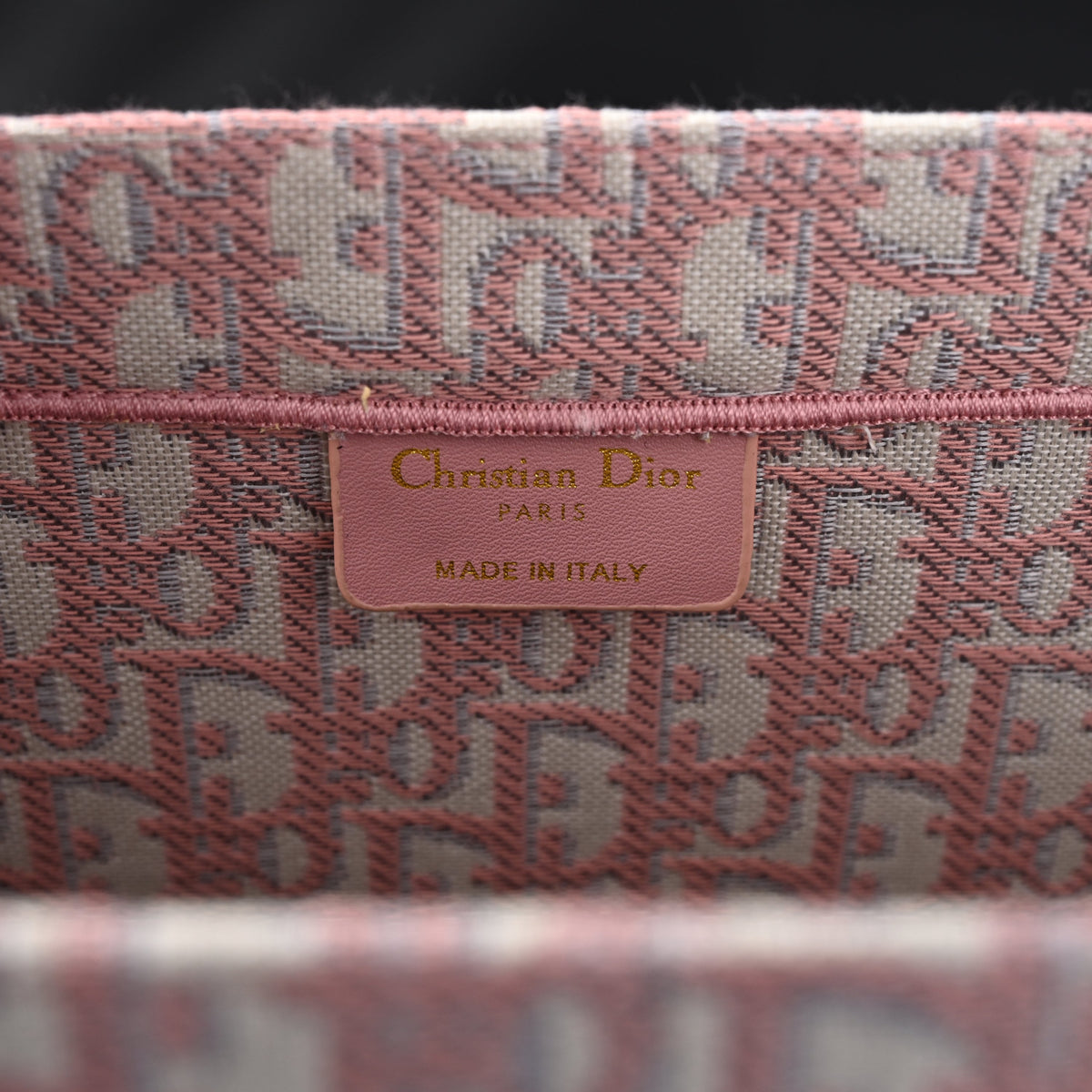 Dior Book Tote Oblique Embroidered Canvas Bag – Large Pink